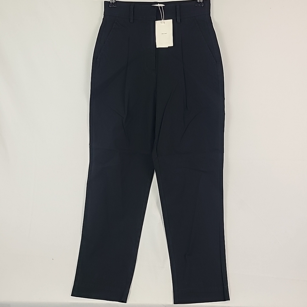 NWT $88 Oak + Fort Women’s HIGH-RISE Tapered Pants In Black Size 0